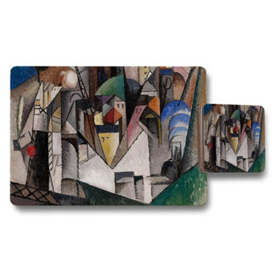 B&Q -  Cubist Cityscape Placemats And Coaster Set Artwork For Dining