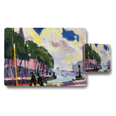 B&Q -  Impressionist Coastal Scene Placemats And Coaster Set