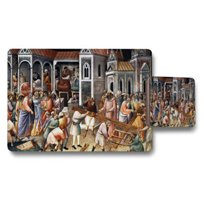 B&Q -  Placemat And Coaster Set With Classic Religious Scene Artwork