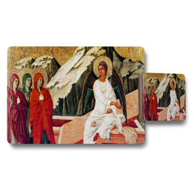 B&Q -  Jesus Portrait Placemat And Coaster Set Religious Art