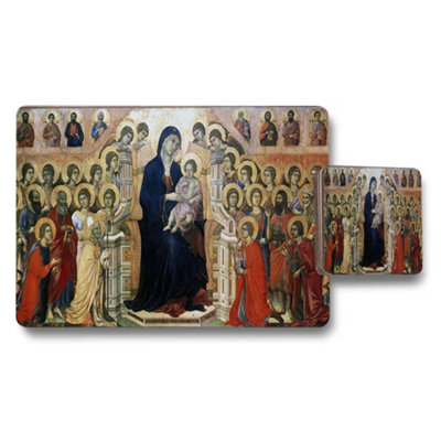 Benjamin Tate Design Religious Madonna And Child Icon Placemat And Coaster Set from B&Q