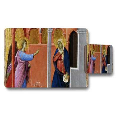 B&Q -  Annunciation Renaissance Art Placemat And Coaster Set