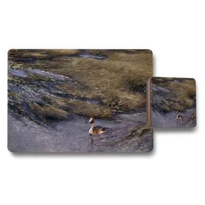 B&Q -  Duck In River Scene Placemat And Coaster Set For Dining Table