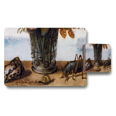 Benjamin Tate Design Placemat Coaster Set With Vintage Still Life Artwork from B&Q