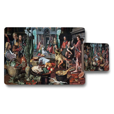 B&Q -  Last Supper Themed Placemats And Coaster Set For Dining Table