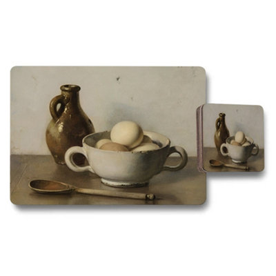 B&Q -  Vintage Still Life Egg Bowl Placemats And Coasters Set