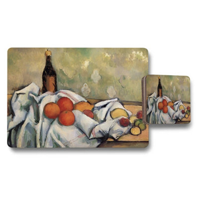 B&Q -  Still Life Fruit And Bottle Table Decor Placemats And Coaster Set
