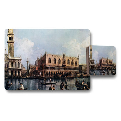 B&Q -  Venice Grand Canal Scene Placemat Coaster Set For Dining Decor