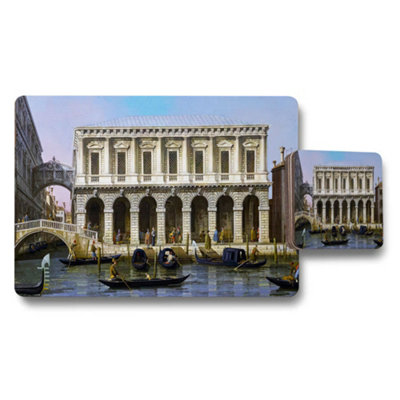 Benjamin Tate Design Venetian Canal Scene Placemat And Coaster Set Venice from B&Q