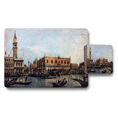 B&Q -  Venice Canal Cityscape Placemats And Coasters Deluxe Set