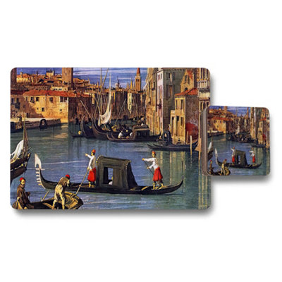 B&Q -  Venice Canal Gondola Scene Placemat And Coaster Set
