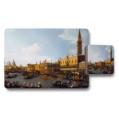 B&Q -  Venice Grand Canal Cityscape Placemats And Coasters Set