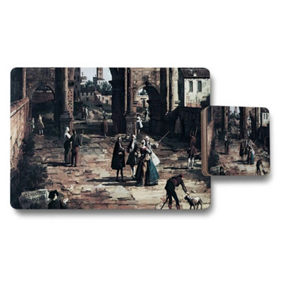 B&Q -  Historic City Scene Placemat And Coaster Set Artwork