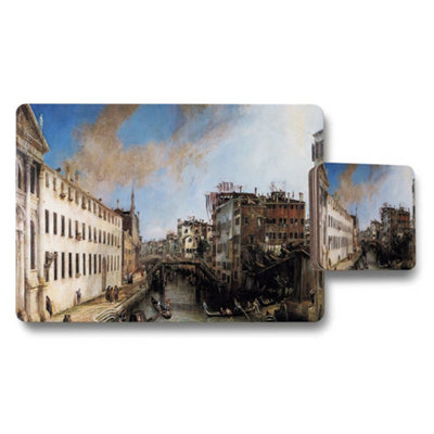 Benjamin Tate Design Venice Grand Canal Scene Placemat And Coaster Set Art Print from B&Q