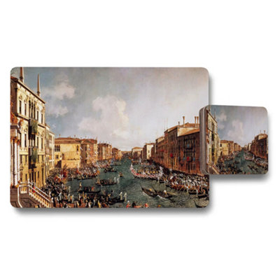 B&Q -  Venice Canal Scene Placemat And Coaster Set For Dining Table