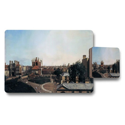 Benjamin Tate Design Cityscape Placemats And Coasters Set Featuring Vintage Architecture Artwork from B&Q