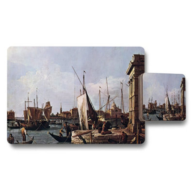 B&Q -  Harbor Scene Placemats And Coasters Set Featuring Vintage Maritime Artwork
