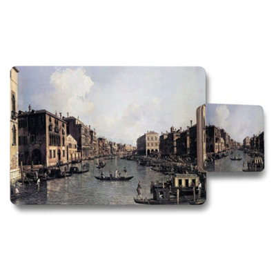 B&Q -  Venetian Canal Scene Placemat And Coaster Set With Classic Artwork