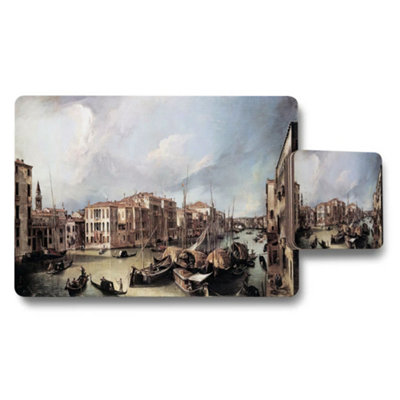 Benjamin Tate Design Venice Canal Cityscape Placemats And Coasters Set Collection from B&Q