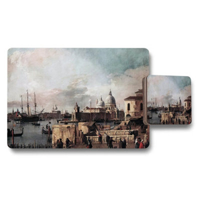 B&Q -  Venice Harbor Scene Placemats And Coasters Set With Classic Architecture