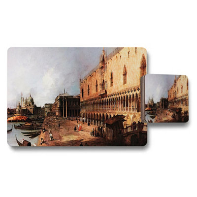 B&Q -  Venice Italy Cityscape Placemat And Coaster Set Featuring Doge's Palace