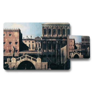 Benjamin Tate Design Venetian Cityscape Placemat And Coaster Set Vintage Artwork from B&Q