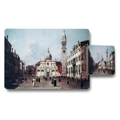 B&Q -  City Scene Placemats And Coaster Set With Historic Architecture Artwork
