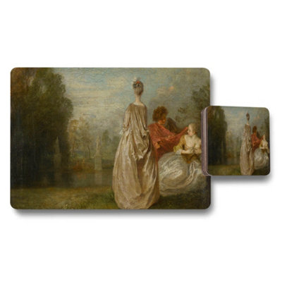 B&Q -  Romantic Vintage Garden Scene Placemats And Coasters Set