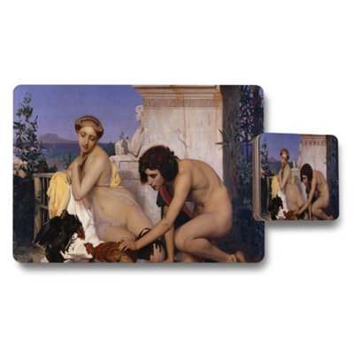 Benjamin Tate Design Placemat And Coaster Set Featuring Classical Nude Figures from B&Q