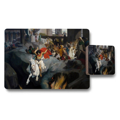 B&Q -  Placemat Coaster Set With Historic Battle Scene Artwork