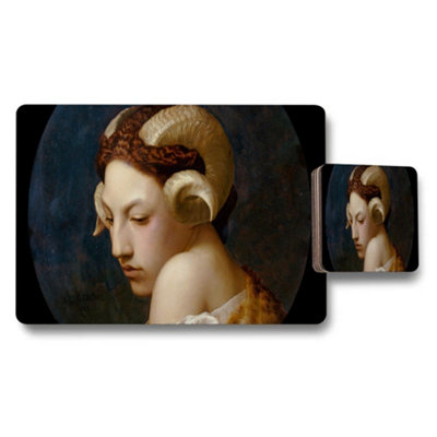 Benjamin Tate Design Vintage Portrait Placemats And Coasters Set With Classic Artwork from B&Q