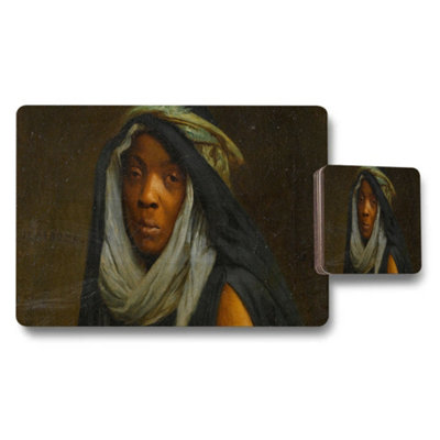 B&Q -  Portrait Of A Woman Art Placemat And Coaster Set For Dining