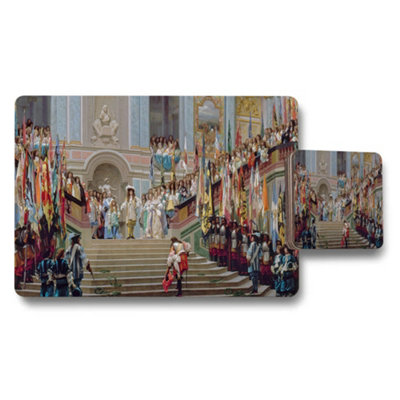 B&Q -  Royal Coronation Ceremony Placemat And Coaster Set With Flags Artwork