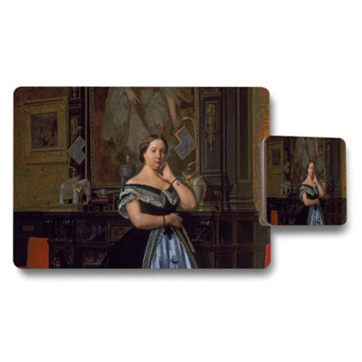 B&Q -  Victorian Portrait Placemats And Coaster Set For Dining Table Decor