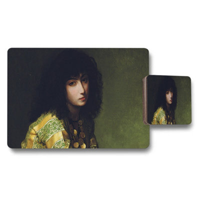 B&Q -  Portrait Of A Woman Placemat And Coaster Set Art Print