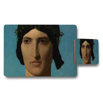 B&Q -  Artistic Portrait Placemat Coaster Set Vintage Table Decor