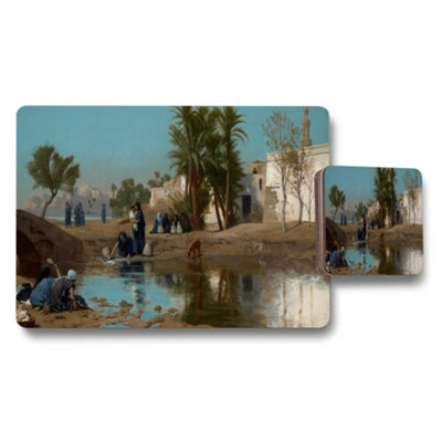 B&Q -  Riverside Scene Placemat And Coaster Set Art Print