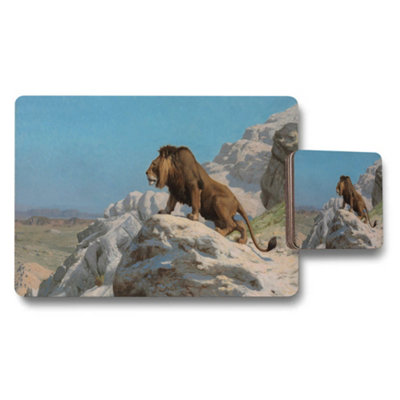 B&Q -  Desert Landscape Lion On Rocks Placemat And Coaster Set Artwork