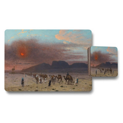 B&Q -  Desert Caravan At Sunset Placemats And Coaster Set