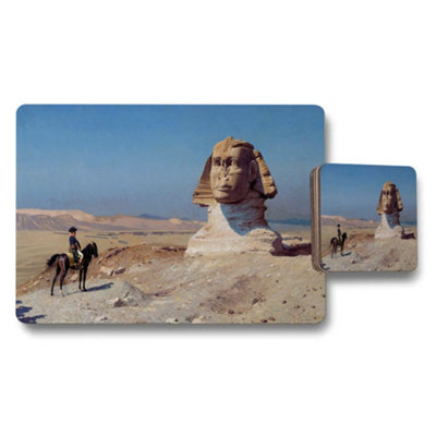 Benjamin Tate Design Egypt Sphinx Desert Scene Placemat And Coaster Set from B&Q