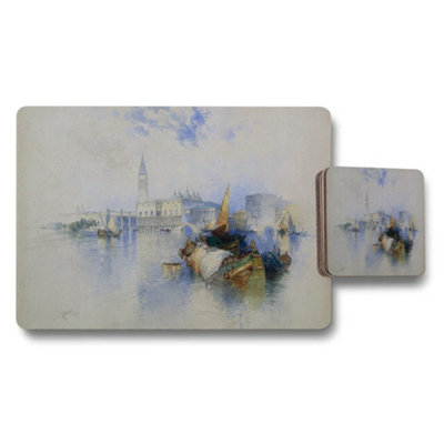 B&Q -  Venice Gondola Scene Placemats And Coaster Set Art Print