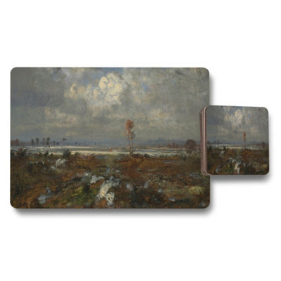 B&Q -  Landscape Placemats And Coasters Set With Scenic Painting