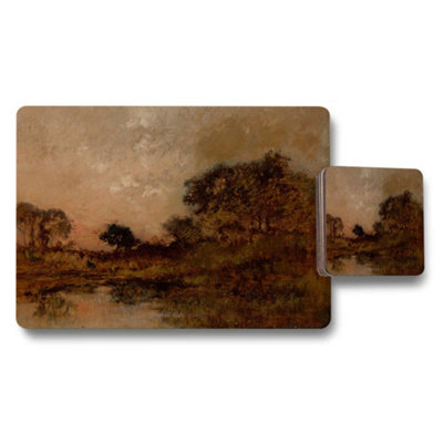 B&Q -  Impressionist Landscape Placemat And Coaster Set For Dining Table