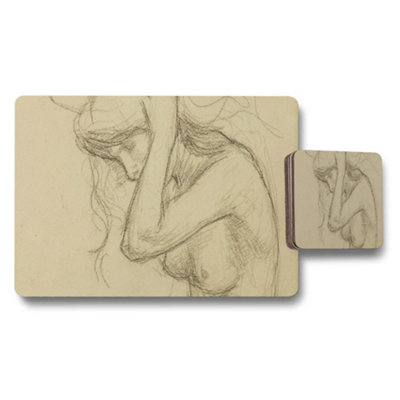 B&Q -  Artistic Nude Figure Sketch Placemat And Coaster Set