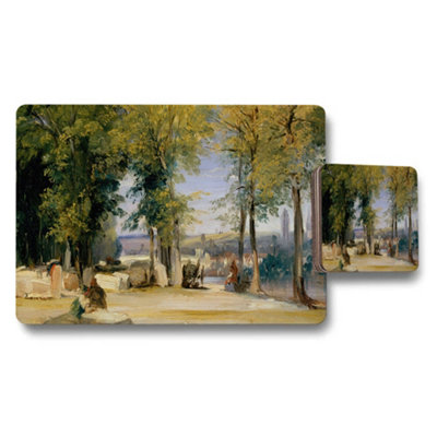 Benjamin Tate Design Impressionist Park Scene Placemats And Coasters Set from B&Q