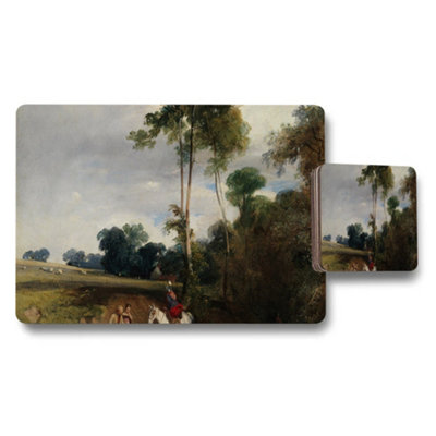 Benjamin Tate Design Pastoral Landscape Placemat And Coaster Set With Art Print from B&Q