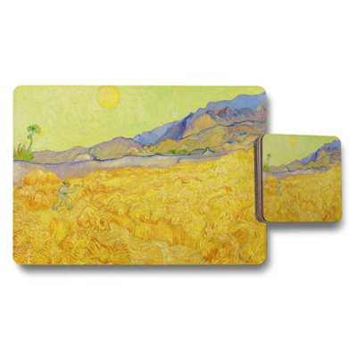 Benjamin Tate Design Van Gogh Wheat Field Placemats And Coasters Set For Dining Table from B&Q