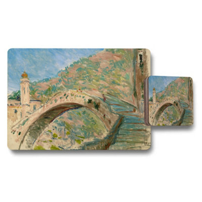 B&Q -  Impressionist Bridge Placemat And Coaster Set For Dining Table