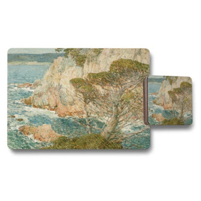 B&Q -  Coastal Cliff Landscape Placemats And Coasters Set