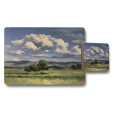 B&Q -  Placemat Coaster Set Of 12Designer Artwork CollectionWood BottomLimited Edition